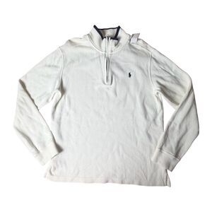 Polo Ralph Lauren Mens Quarter-Zip Pullover Classic Cream Preppy Casual XL